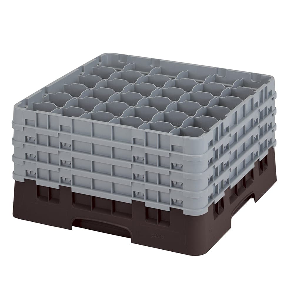 Cambro 36S900167 Camrack® Glass Rack w/ (36) Compartments - (4) Gray Extenders, Brown