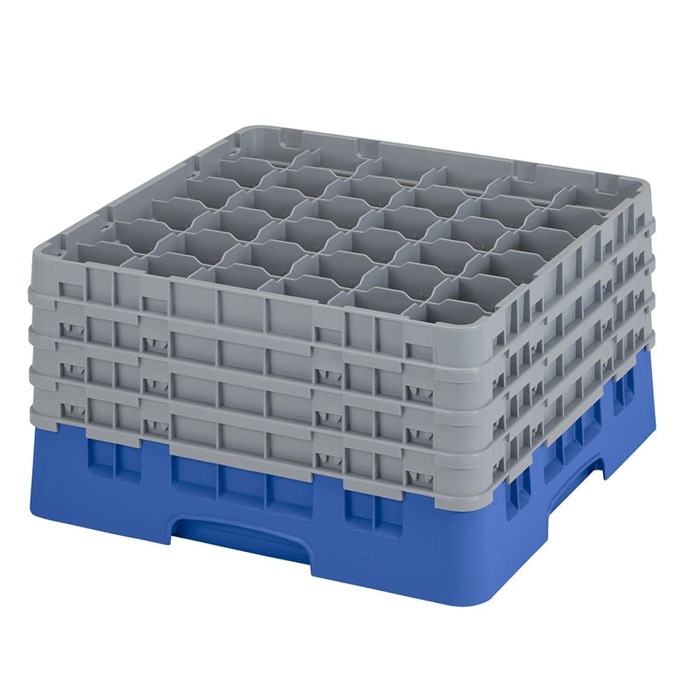 Cambro 36S900168 Camrack® Glass Rack w/ (36) Compartments - (4) Gray Extenders, Blue