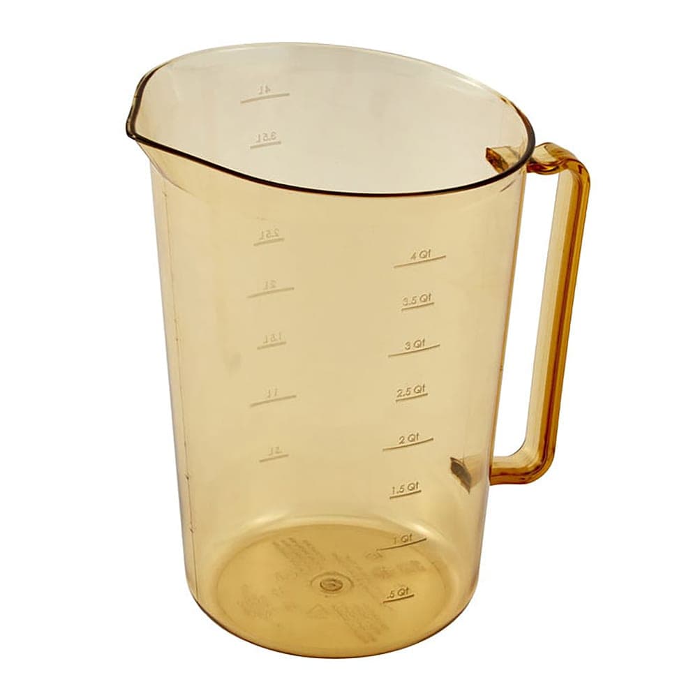 Cambro 400MCH150 4 qt High Heat Measuring Cup - Plastic, Amber