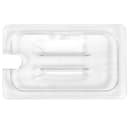 Cambro 40CWCHN135 Camwear Food Pan Cover - 1/4 Size, Notched with Handle, Clear thumbnail 3