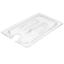 Cambro 40CWCHN135 Camwear Food Pan Cover - 1/4 Size, Notched with Handle, Clear thumbnail 5