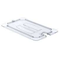 Cambro 40CWCHN135 Camwear Food Pan Cover - 1/4 Size, Notched with Handle, Clear thumbnail 7