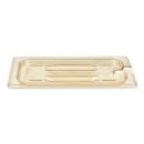 Cambro 40HPCHN150 H-Pan Food Pan Cover - 1/4 Size, Notched with Handle, Non-Stick, Amber thumbnail 3