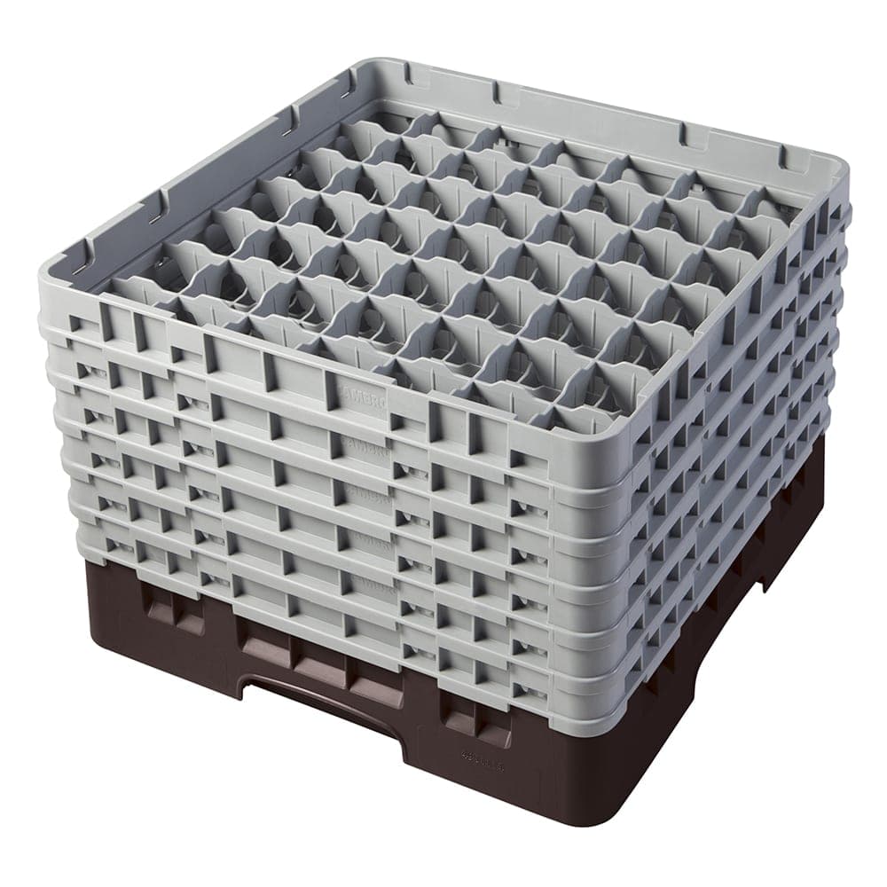 Cambro 49S1114167 Camrack® Glass Rack w/ (49) Compartments - (6) Gray Extenders, Brown