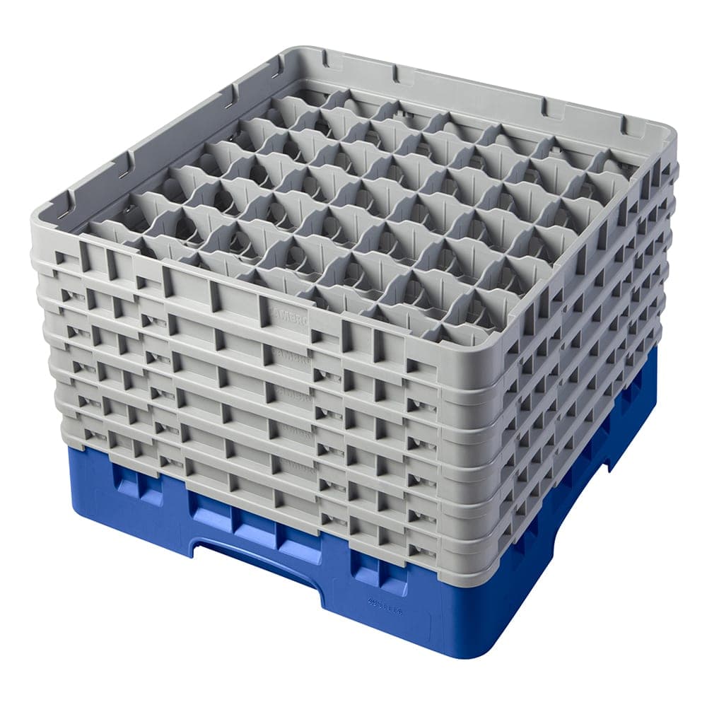 Cambro 49S1114168 Camrack® Glass Rack w/ (49) Compartments - (6) Gray Extenders, Blue