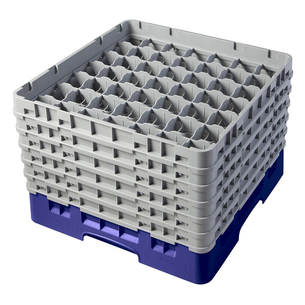 Cambro 49S1114186 Camrack® Glass Rack w/ (49) Compartments - (6) Gray Extenders, Navy Blue