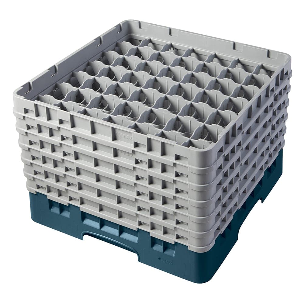 Cambro 49S1114414 Camrack® Glass Rack w/ (49) Compartments - (6) Gray Extenders, Teal