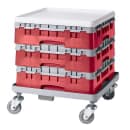 Cambro 49S318163 Camrack® Glass Rack w/ (49) Compartments - (1) Gray Extender, Red thumbnail 2