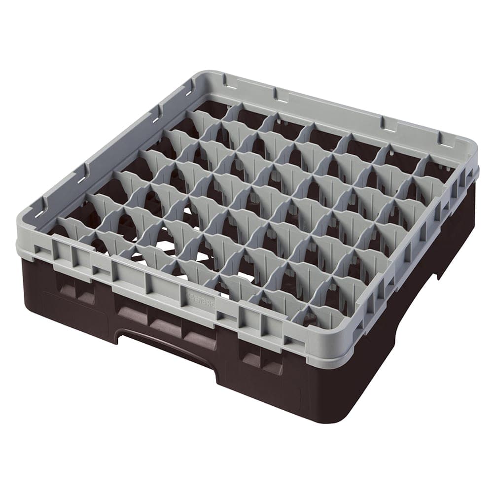 Cambro 49S318167 Camrack® Glass Rack w/ (49) Compartments - (1) Gray Extender, Brown