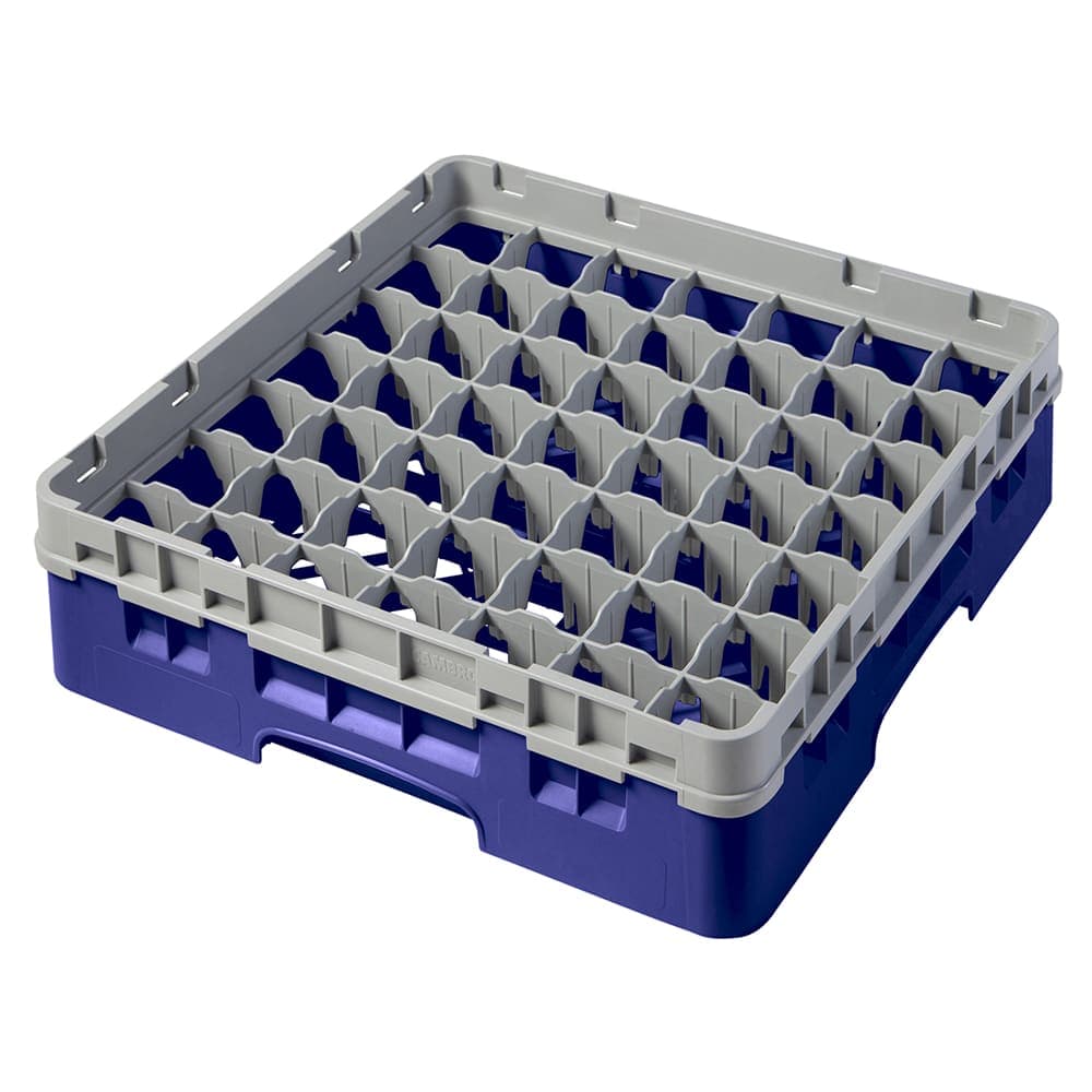 Cambro 49S318186 Camrack® Glass Rack w/ (49) Compartments - (1) Gray Extender, Navy Blue