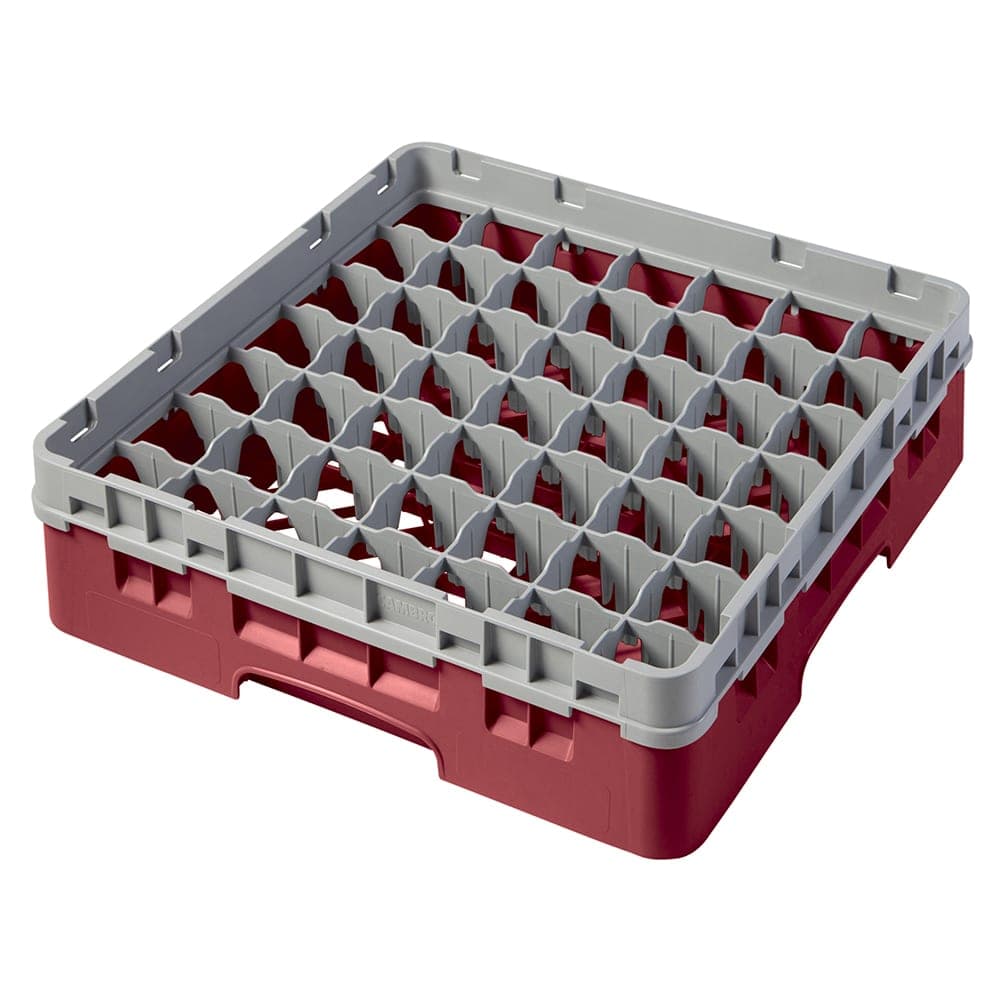 Cambro 49S318416 Camrack® Glass Rack w/ (49) Compartments - (1) Gray Extender, Cranberry