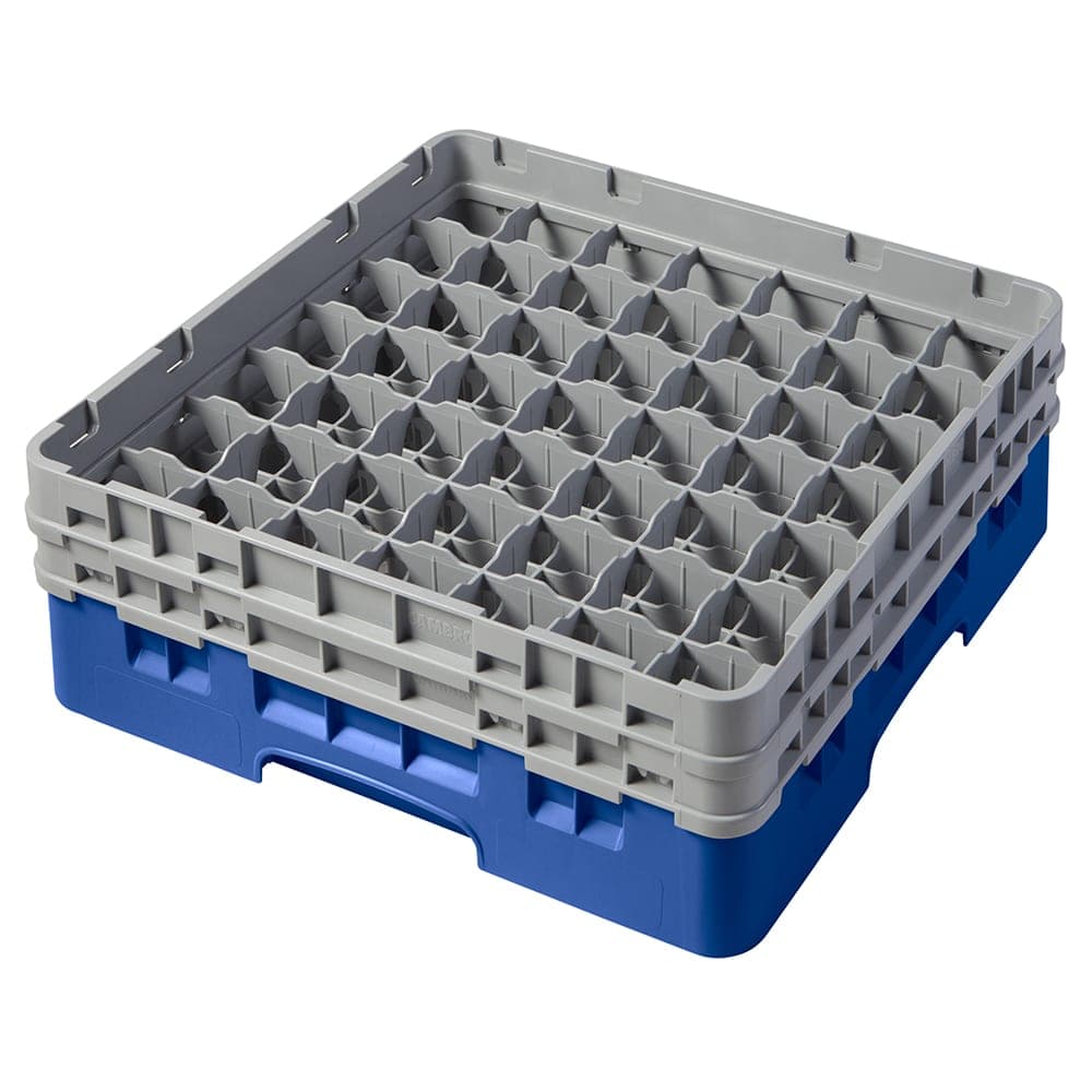 Cambro 49S434168 Camrack® Glass Rack w/ (49) Compartments - (2) Gray Extenders, Blue