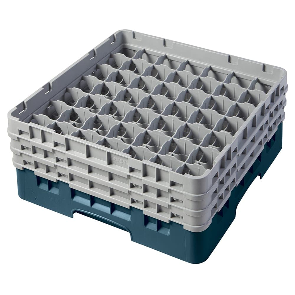 Cambro 49S638414 Camrack® Glass Rack w/ (49) Compartments - (3) Gray Extenders, Teal