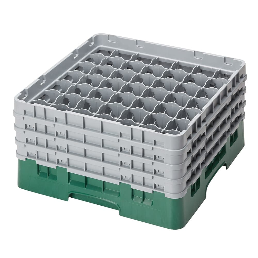 Cambro 49S800119 Camrack® Glass Rack w/ (49) Compartments - (4) Gray Extenders, Sherwood Green