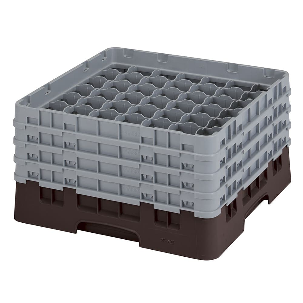 Cambro 49S800167 Camrack® Glass Rack w/ (49) Compartments - (4) Gray Extenders, Brown