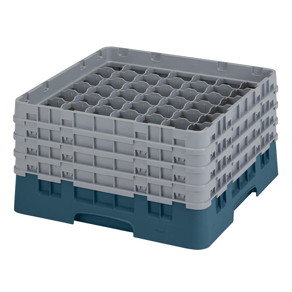 Cambro 49S800414 Camrack® Glass Rack w/ (49) Compartments - (4) Gray Extenders, Teal