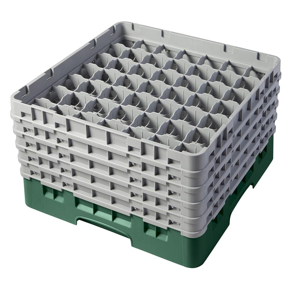 Cambro 49S958119 Camrack® Glass Rack w/ (49) Compartments - (5) Gray Extenders, Sherwood Green