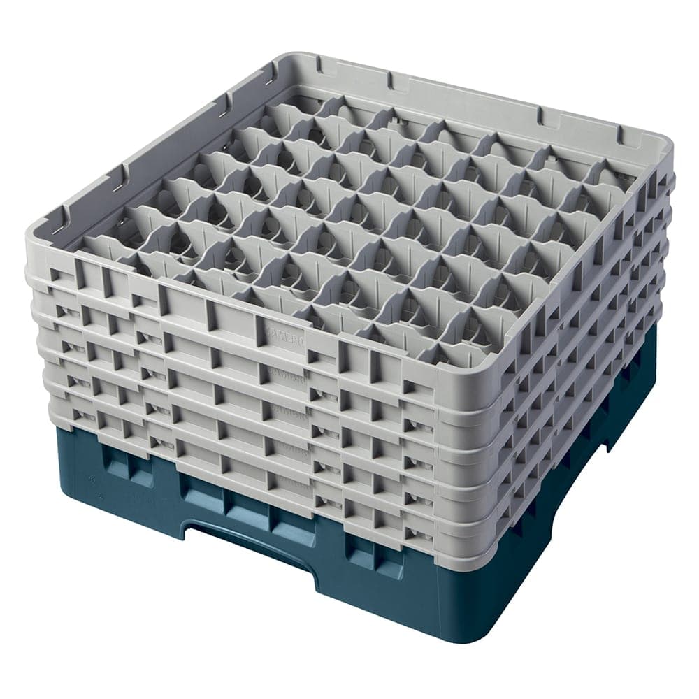 Cambro 49S958414 Camrack® Glass Rack w/ (49) Compartments - (5) Gray Extenders, Teal