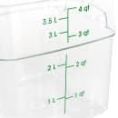 Cambro 4SFSPROCW135 4 qt FreshPro Square Food Storage Container - CamSquare®, Polycarbonate, Green Graduation thumbnail 4