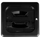 Cambro 60CWCH110 Camwear Food Pan Cover - 1/6 Size, Flat with Handle, Black thumbnail 3