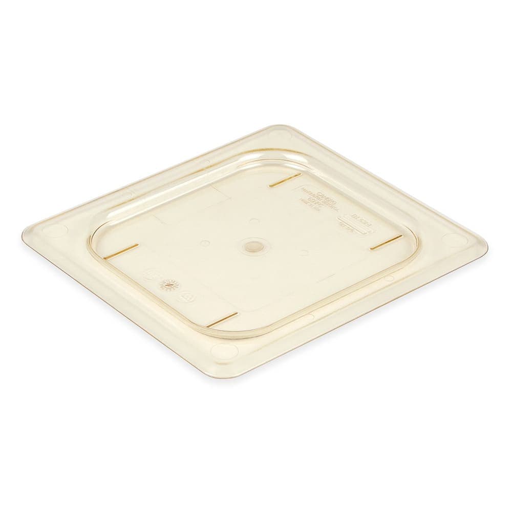 Cambro 60HPC150 H-Pan Food Pan Cover - 1/6 Size, Non-Stick, Flat, Amber