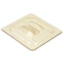Cambro 60HPCH150 H-Pan Food Pan Cover - 1/6 Size, Non-Stick, Flat with Handle, Amber thumbnail 2