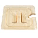 Cambro 60HPCHN150 H-Pan Food Pan Cover - 1/6 Size, Non-Stick, Notched with Handle, Amber thumbnail 4