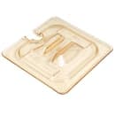 Cambro 60HPCHN150 H-Pan Food Pan Cover - 1/6 Size, Non-Stick, Notched with Handle, Amber thumbnail 5