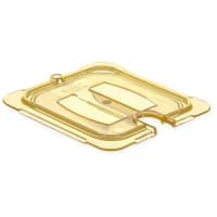 Cambro 60HPCHN150 H-Pan Food Pan Cover - 1/6 Size, Non-Stick, Notched with Handle, Amber thumbnail 6