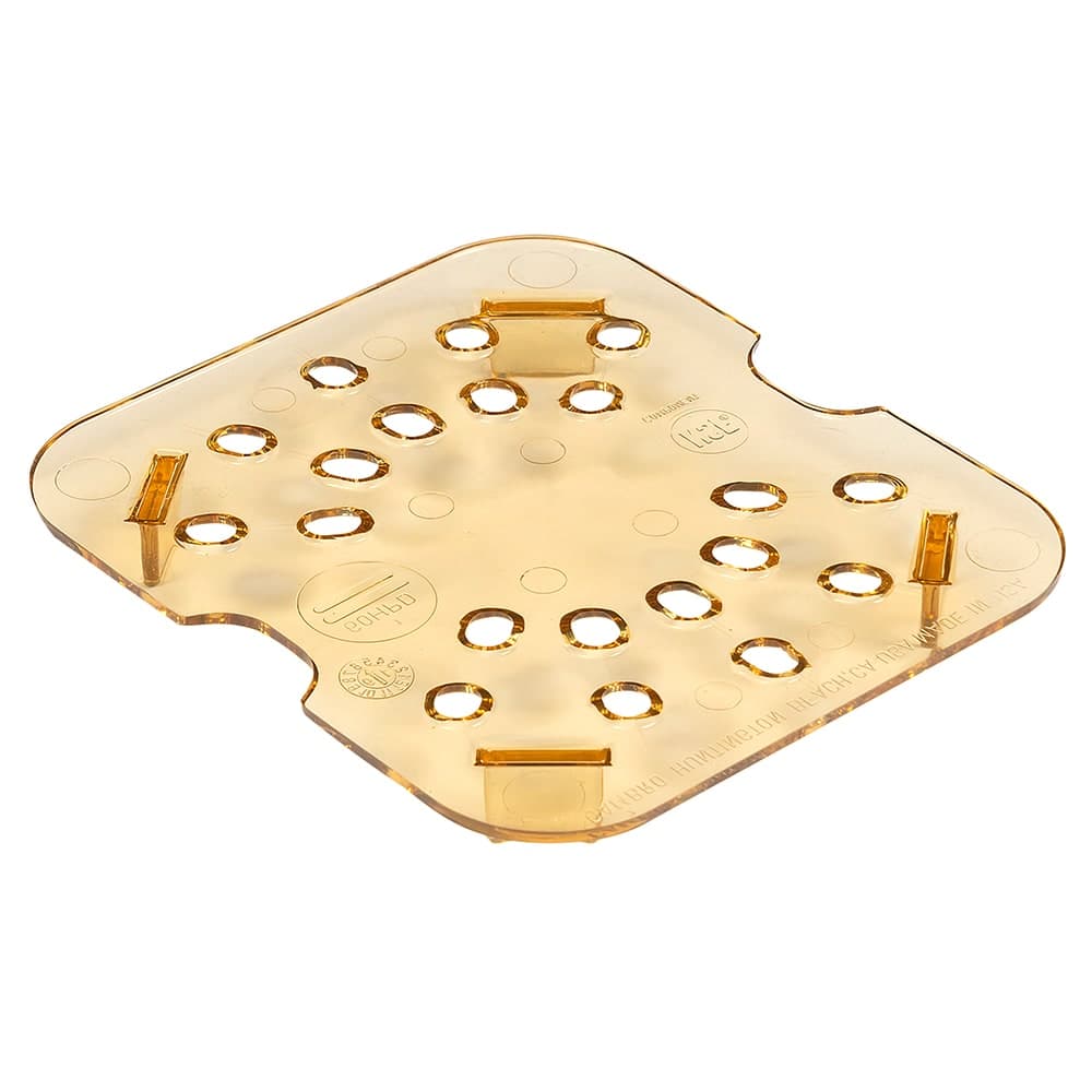 Cambro 60HPD150 H-Pan Food Pan Drain Shelf - 1/6 Size, Non-Stick, Amber
