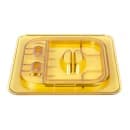 Cambro 60HPL150 FlipLid Hot Food Pan Cover - 1/6 Size, Hinged, Amber thumbnail 4