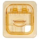 Cambro 60HPLN150 FlipLid Hot Food Pan Cover - 1/6 Size, Notched, Hinged, Amber thumbnail 4