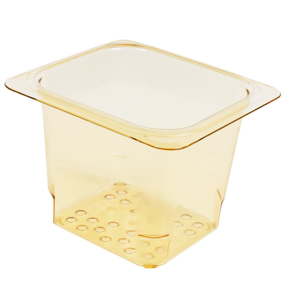 Cambro 65CLRHP150 H-Pan Colander - 1/6 Size, 5"D, Amber