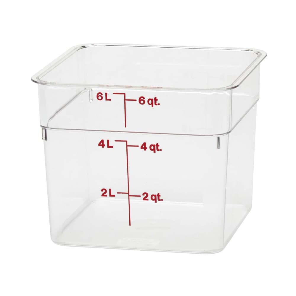Cambro 6SFSCW135 6 qt Square Food Storage Container - CamSquare®, Polycarbonate, Clear
