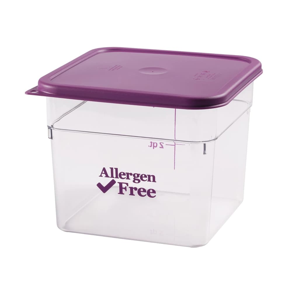 Cambro 6SFSCW441 6 qt Square Food Storage Container - CamSquare®, Allergen-Free, Polycarbonate, Clear