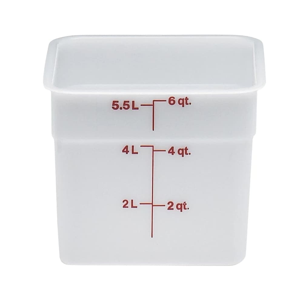 Cambro 6SFSP148 6 qt Square Food Storage Container - CamSquare®, Natural White