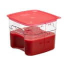 Cambro 6SFSPROCW135 6 qt FreshPro Square Food Storage Container - CamSquare®, Polycarbonate, Red Graduation thumbnail 3