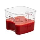 Cambro 6SFSPROCW135 6 qt FreshPro Square Food Storage Container - CamSquare®, Polycarbonate, Red Graduation thumbnail 4