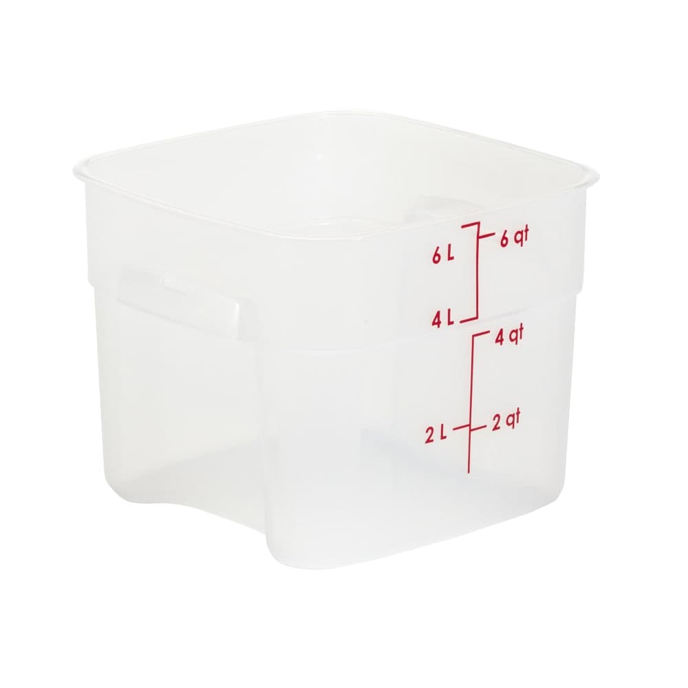 Cambro 6SFSPROPP190 6 qt FreshPro Square Food Storage Container - CamSquare®, Polypropylene, Translucent