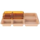 Cambro 853FH150 Plastic Rectangular Tray w/ (3) Compartments, 8 11/16" x 6 5/16", Amber thumbnail 2