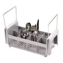 Cambro 8FB434151 Flatware Washing Basket with Handles - Half Size, 8 Compartment, Soft Gray thumbnail 6