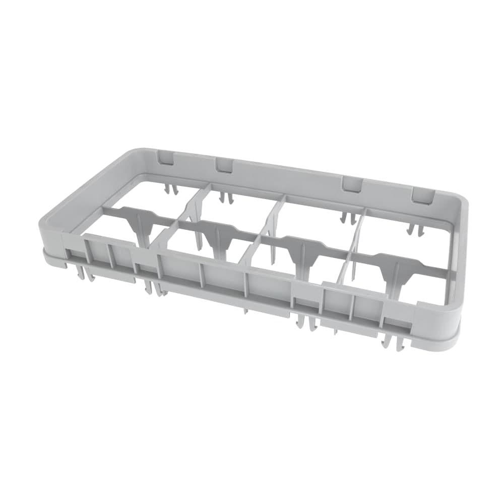 Cambro 8HE1151 Full Drop Camrack Extender - Half Size, 8 Compartment, Soft Gray