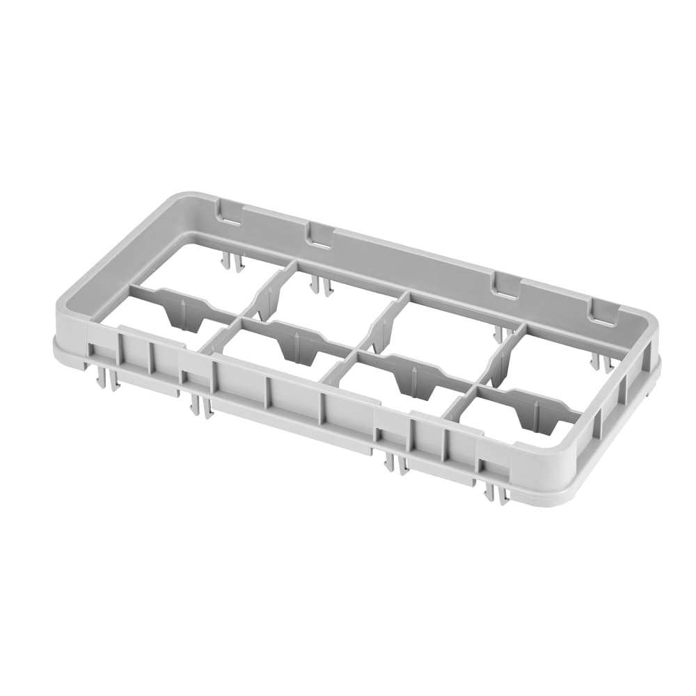 Cambro 8HE2151 Half Drop Camrack Extender - Half Size, 8 Compartment, Soft Gray