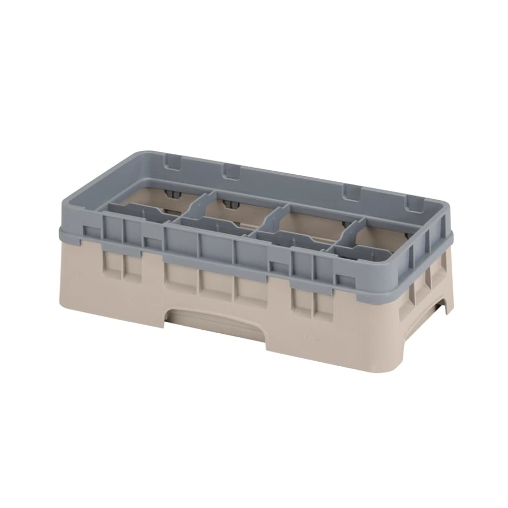 Cambro 8HS1114184 Camrack Glass Rack - Half Size, (6)Extenders, 8 Compartments, Beige