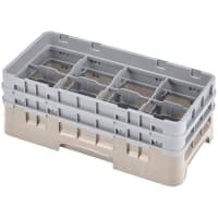 Cambro 8HS434119 Camrack Glass Rack - Half Size, (2)Extenders, 8 Compartment, Sherwood Green thumbnail 4