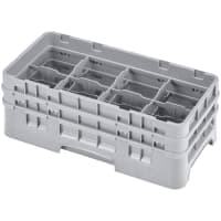 Cambro 8HS434184 Camrack Glass Rack - Half Size, (2)Extenders, 8 Compartments, Beige thumbnail 3