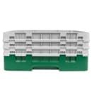 Cambro 8HS638119 Camrack Glass Rack - Half Size, (3)Extenders, 8 Compartment, Sherwood Green thumbnail 2