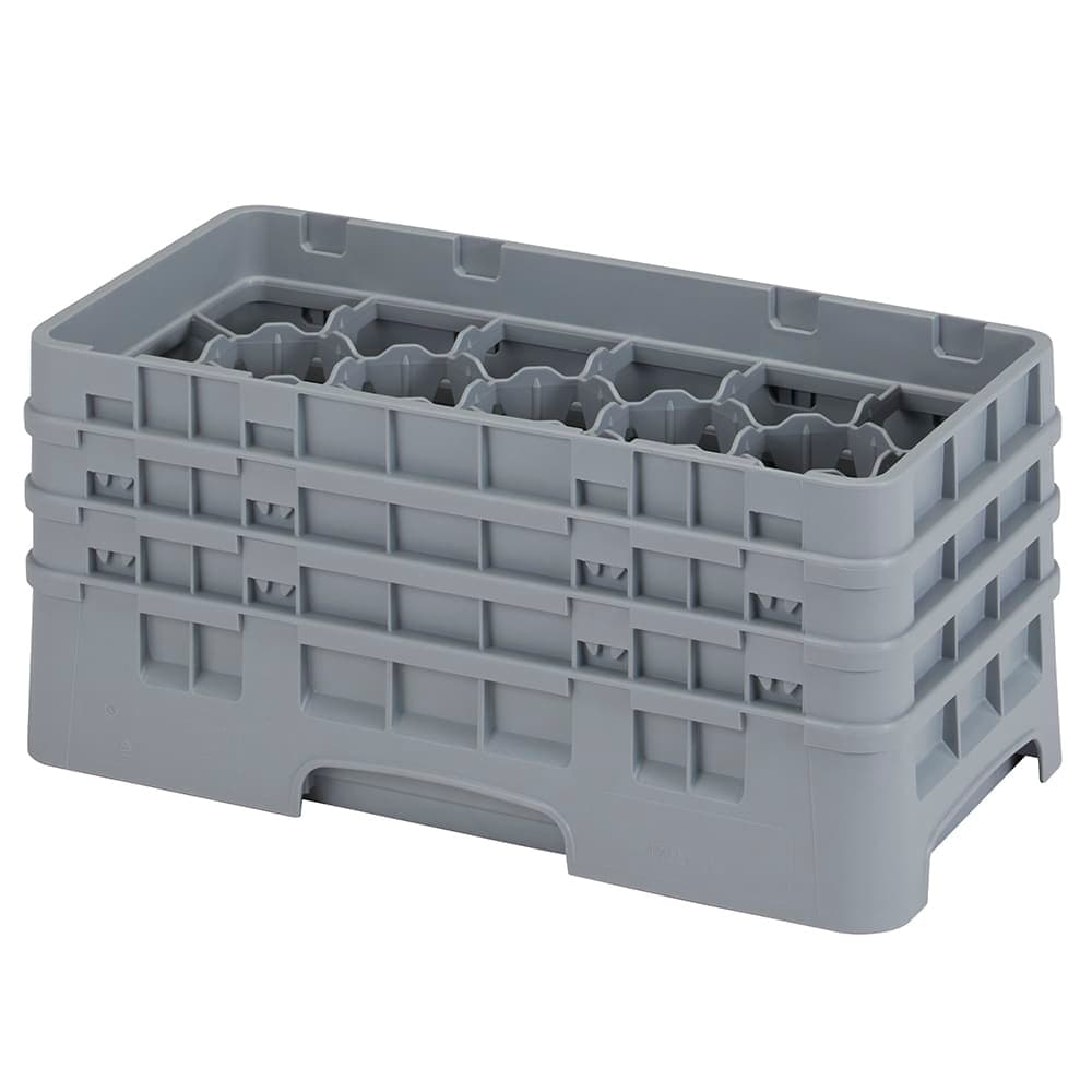 Cambro 8HS638151 Camrack Glass Rack - Half Size, (3)Extenders, 8 Compartment, Soft Gray