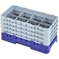 Cambro 8HS800151 Camrack Glass Rack - Half Size, (4)Extenders, 8 Compartment, Soft Gray thumbnail 3