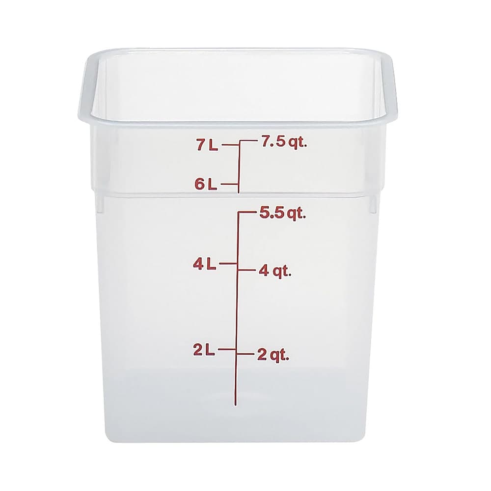 Cambro 8SFSPP190 8 qt Square Food Storage Container - CamSquare®, Translucent